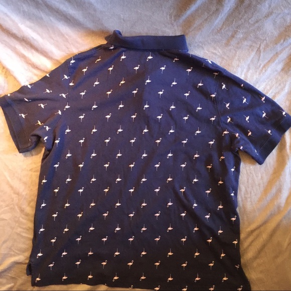 Navy Blue Flamingo Printed Shirt - Picture 4 of 4